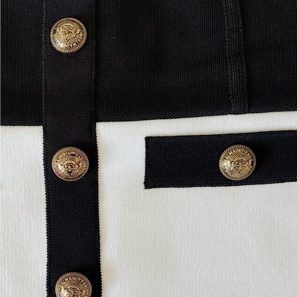 Balmain Black and White Mini Pencil Skirt - Picture 5 of 5